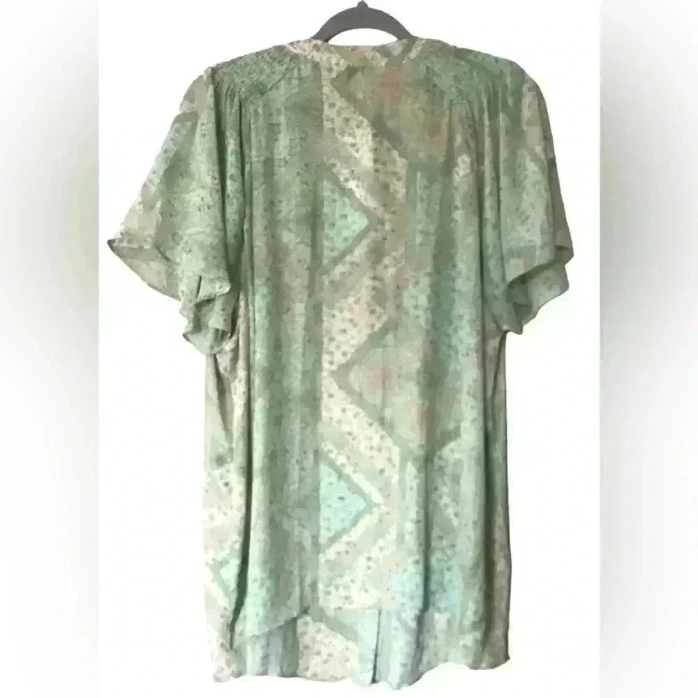 NWT Rose + Olive button Down Polyester Tunic Top … - image 5